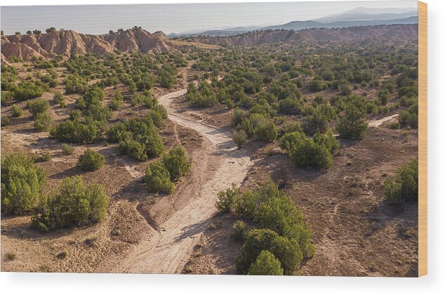 Aerial Photo Wood Print featuring the photograph New Mexico Desert by John McGraw