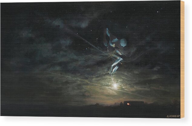 Nocturne Wood Print featuring the painting Nocturne by Guy Kinnear