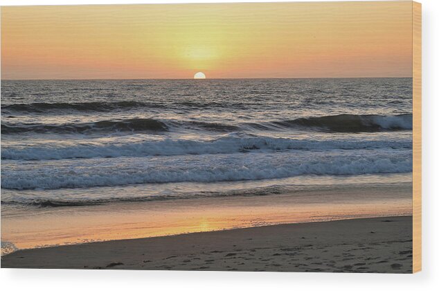 Ventura Wood Print featuring the photograph Ocean Waves at Sunset by Matthew DeGrushe