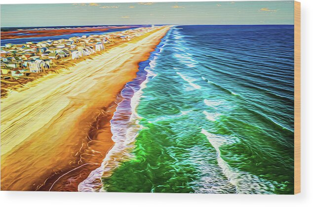 Topsail Beach Wood Print featuring the digital art Painted Beach by Sand Catcher