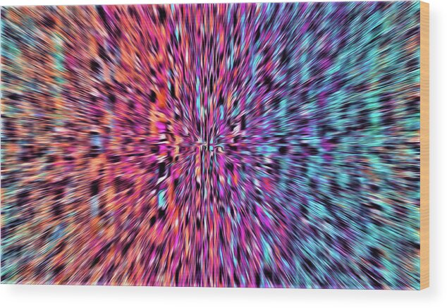 Abstract Wood Print featuring the digital art Psychedelic - Trippy Optical Illusion by Ronald Mills
