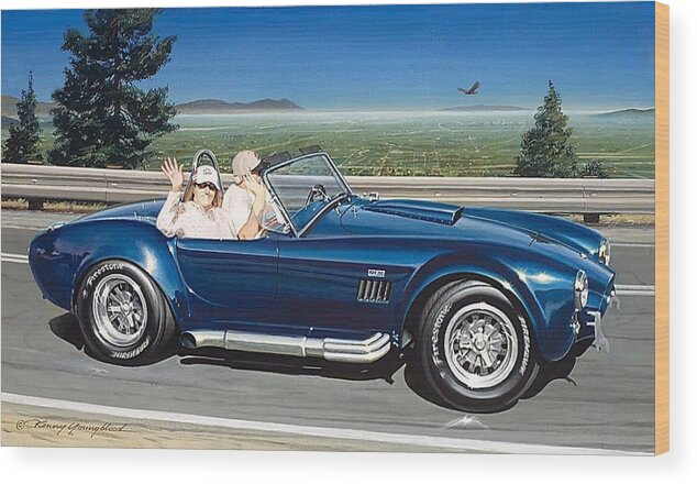 Shelby Cobra Kenny Youngblood Wood Print featuring the painting Rim Of The World by Kenny Youngblood