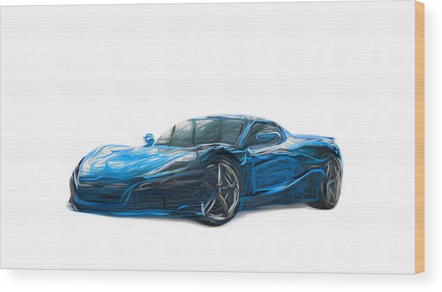 Rimac Wood Print featuring the digital art Rimac C Two by CarsToon Concept