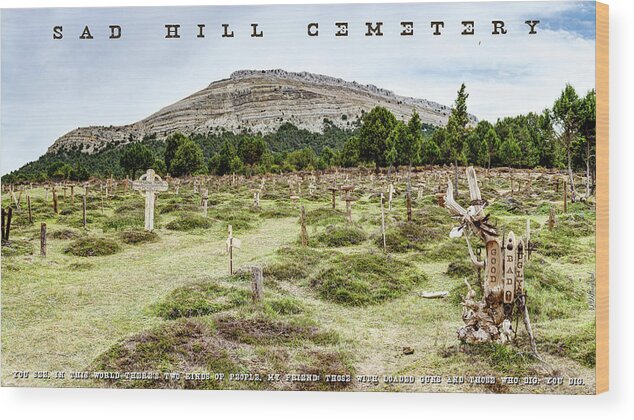 Sad Hill Cemetery Wood Print featuring the photograph Sad Hill Cemetery Panorama by Weston Westmoreland
