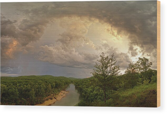 Storm Wood Print featuring the photograph Storm at Owls Bend by Robert Charity