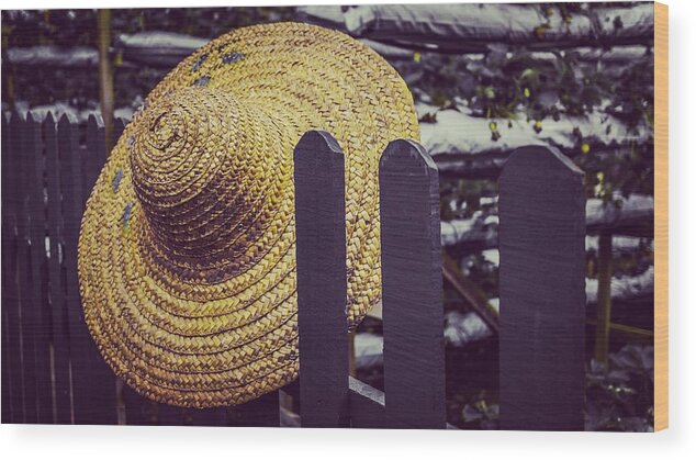  Old Wood Print featuring the photograph Straw Hat by Faa shie