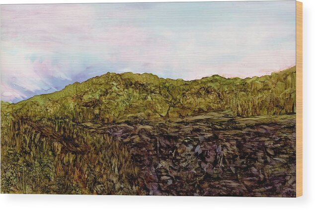 Gorge Wood Print featuring the painting Summer in Wild Rivers by Angela Marinari