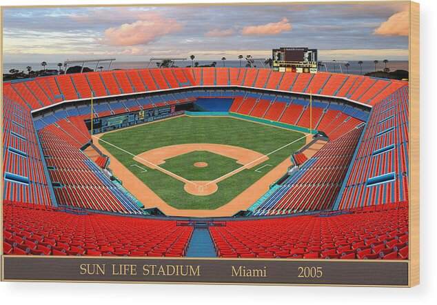 Sun Life Stadium 2005 Wood Print by Gary Grigsby - Pixels
