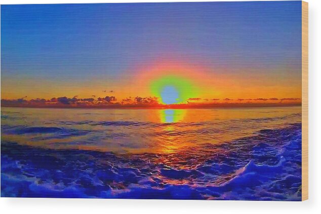 Sunrise Wood Print featuring the photograph Sunrise Beach 16 by Rip Read