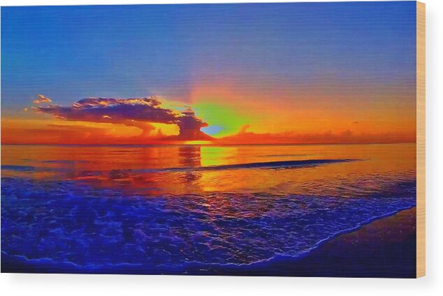 Sunrise Wood Print featuring the photograph Sunrise Beach 32 by Rip Read