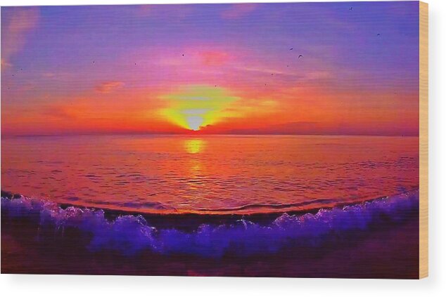 Sunrise Wood Print featuring the photograph Sunrise Beach 39 by Rip Read