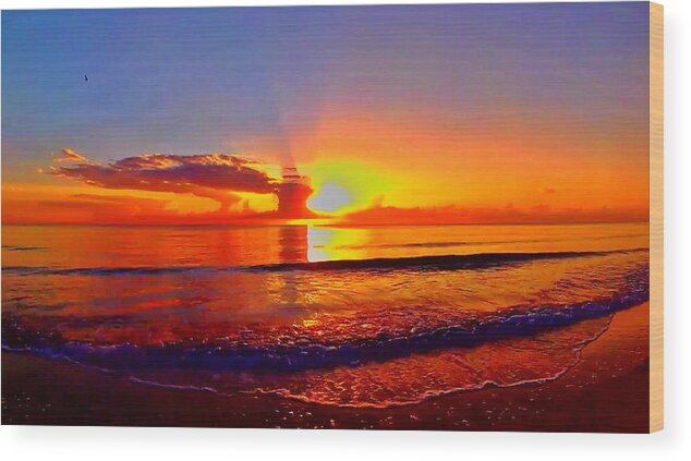 Sunrise Wood Print featuring the photograph Sunrise Beach 48 by Rip Read