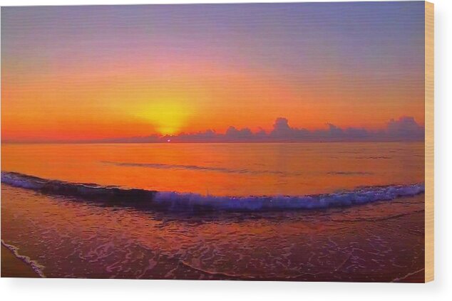 Sunrise Wood Print featuring the photograph Sunrise Beach 49 by Rip Read