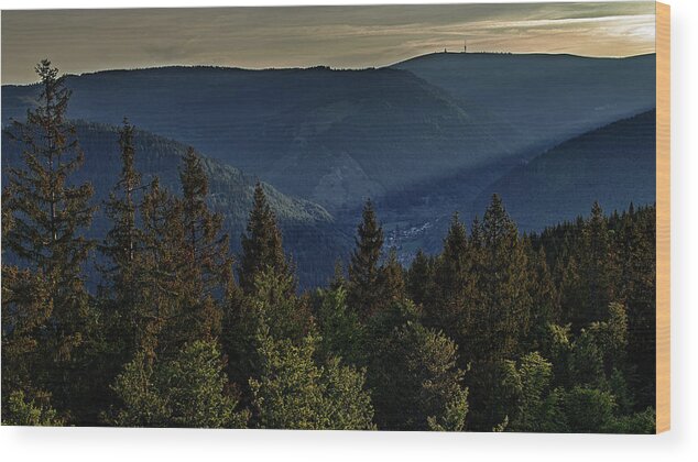 Schwarzwald Wood Print featuring the photograph Sunrise in the Black Forest by Ioannis Konstas