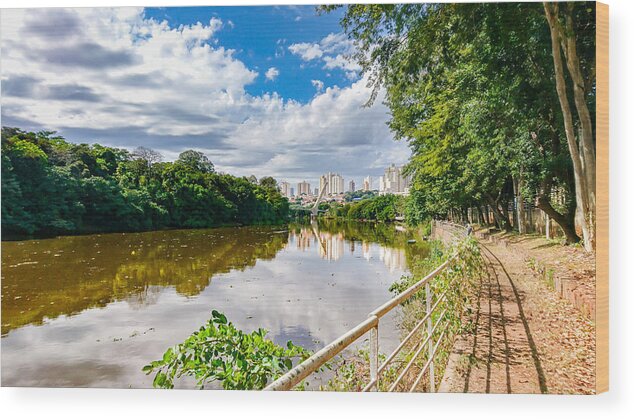 Tranquility Wood Print featuring the photograph The beauties of the Piracicaba River. by CRMacedonio