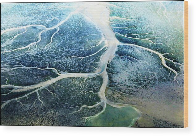Ocean Wood Print featuring the photograph Tidal River Tree by Angelika Vogel