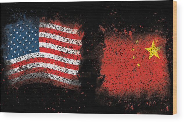 Freight Transportation Wood Print featuring the photograph USA China Trade war theme by Blake Callahan