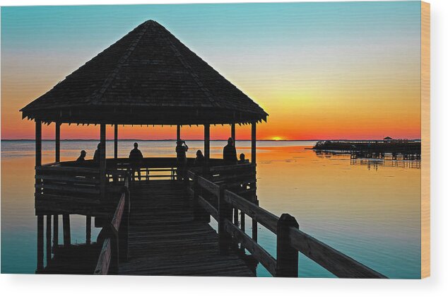 Whalehead Club Wood Print featuring the photograph Whalehead Sunset OBX_01 by Greg Reed