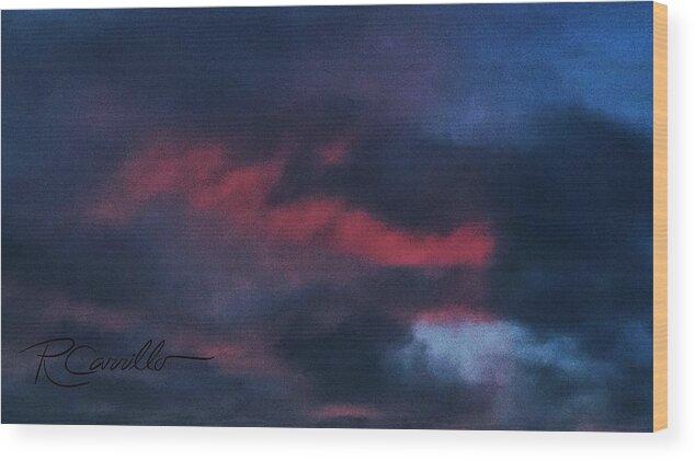 Storm Clouds Sunsets Wood Print featuring the photograph Wild Fire Clouds by Ruben Carrillo