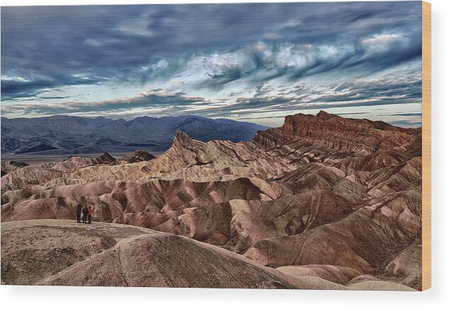 Ca Wood Print featuring the photograph Zabriskie Point at Sunrise by Cheryl Strahl