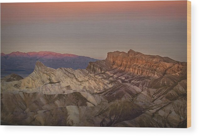 Death Valley Sunrise Wood Print featuring the photograph Zabriskie Sunrise by Rebecca Herranen