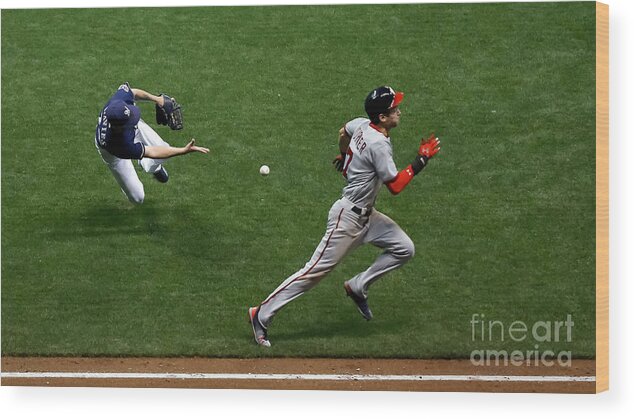 People Wood Print featuring the photograph Zach Davies and Trea Turner by Jon Durr