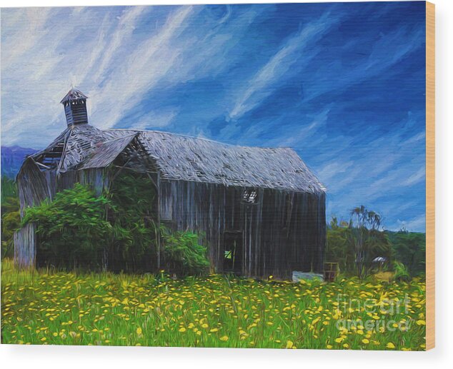 Abandoned Wood Print featuring the photograph Derelict barn by Sheila Smart Fine Art Photography