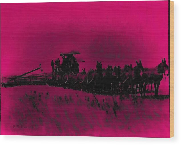 Mule Wood Print featuring the photograph 2 Mules Lead Out by Robert Rhoads