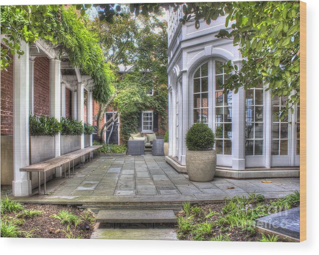 Old Town Wood Print featuring the photograph Alexandria Courtyard by ELDavis Photography
