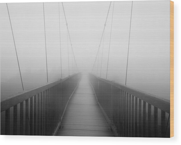 Bridge Wood Print featuring the photograph Mile High Swinging Bridge - NC Scenic at Grandfather Mountain by Rob Travis