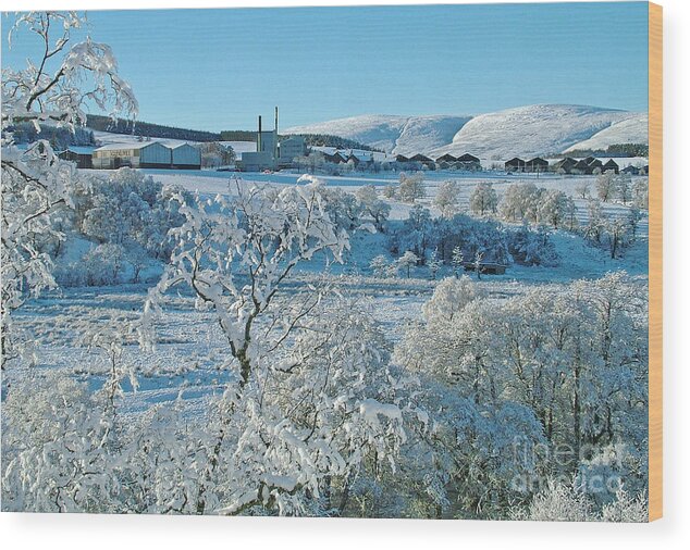 Glenlivet Wood Print featuring the photograph Snowfall at Glenlivet by Phil Banks