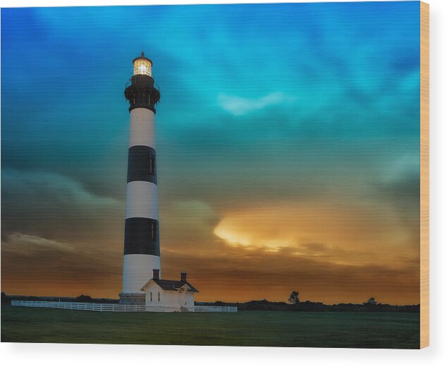 North Carolina Wood Print featuring the photograph Stormy Sunrise by Dan Carmichael