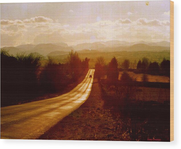 English Landscape Wood Print featuring the photograph The long and lonely road....... by Rusty Gladdish