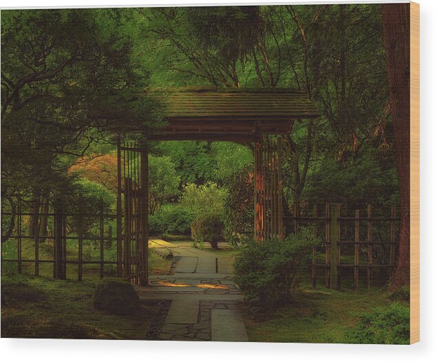 Garden Wood Print featuring the photograph Garden Walk 2 by Thomas Hall