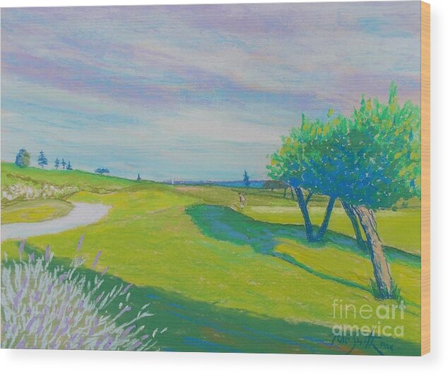 Pastels Wood Print featuring the pastel chester Golf Course by Rae Smith PAC