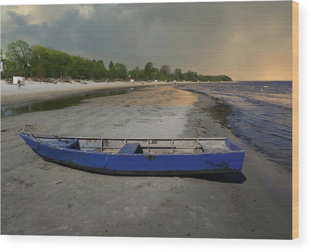 Photography Wood Print featuring the photograph Sentimental Journey Of Nowadays/ Beach Scene by Aleksandrs Drozdovs