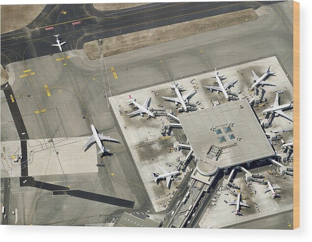 Airport Activity Wood Print featuring the photograph Leonardo Da Vinci-fiumicino Airport #1 by Blom ASA