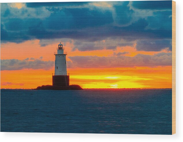 Sakonnet Point Wood Print featuring the photograph Sakonnet Light #1 by Bryan Bzdula