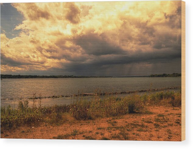 Clouds Wood Print featuring the photograph Angry Sky by Deborah Ritch