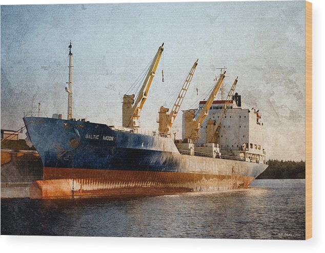 Ship Wood Print featuring the photograph Baltic Moon by WB Johnston