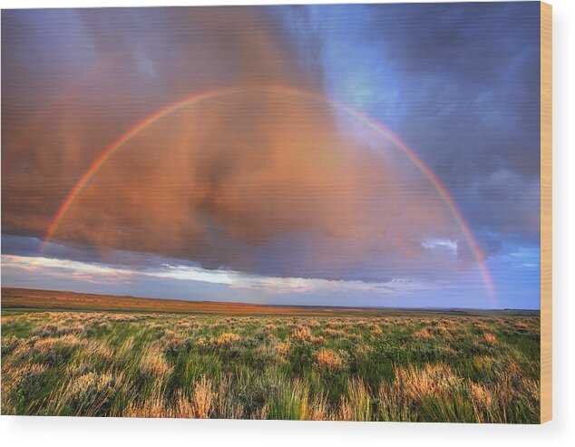 Rainbow Wood Print featuring the photograph Big Sky Rainbow - Montana by Douglas Berry