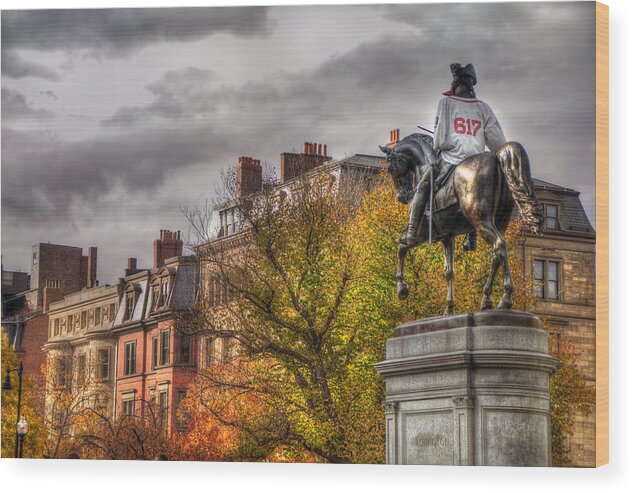 Autumn In Boston Wood Print featuring the photograph Boston Back Bay Rooftops in Autumn by Joann Vitali