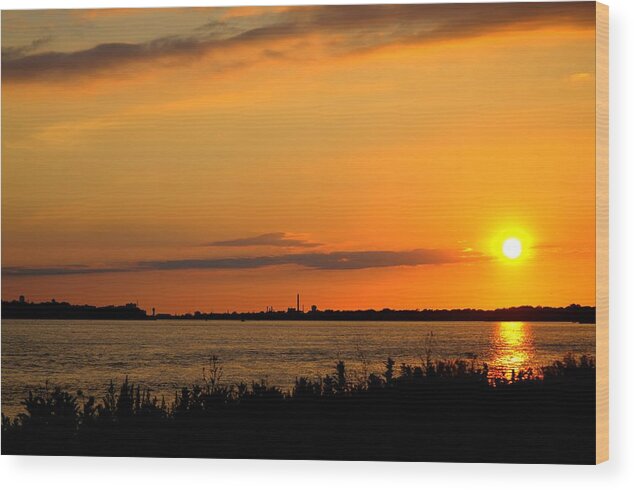 Sunset Wood Print featuring the photograph Brilliant Sunset by Deborah Ritch