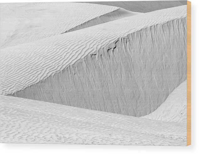Abstract Wood Print featuring the photograph Dune Abstract, Paryang, 2011 by Hitendra SINKAR