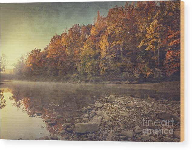 Fall Wood Print featuring the photograph Fall on the Buffalo by Tim Wemple