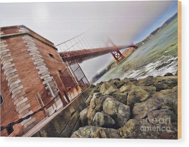 Art Photography Wood Print featuring the photograph Foggy Gates by Blake Richards