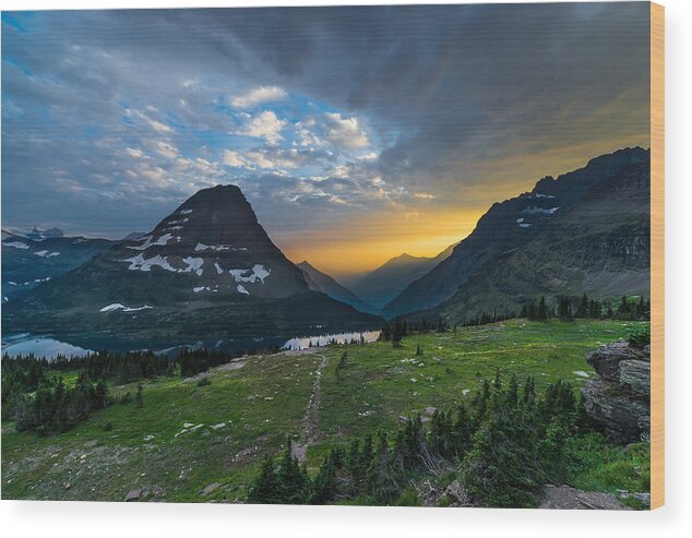 Glacier Wood Print featuring the photograph Glacier National Park 3 by Larry Marshall