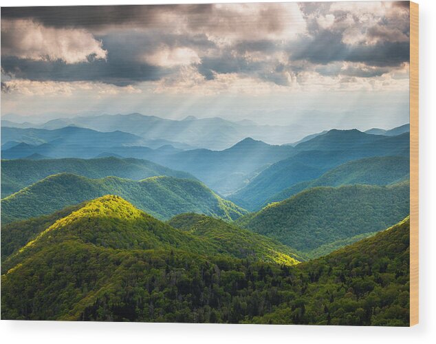 Great Smoky Mountains Wood Print featuring the photograph Great Smoky Mountains National Park NC Western North Carolina by Dave Allen