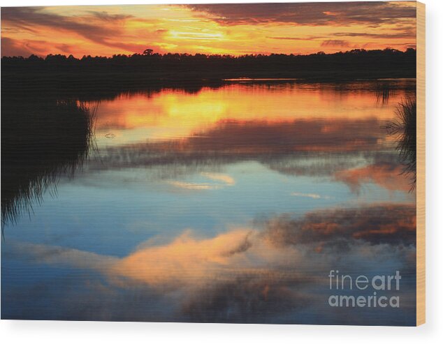Landscapes Wood Print featuring the photograph Guana River Sunset by John F Tsumas