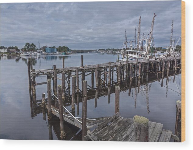 Ship Wood Print featuring the photograph Harbor Work by Jon Glaser